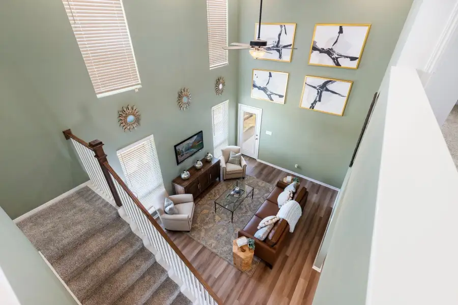 Furnished interior view inside a new home in Heartland at Creek Meadows, College Station (Image 8). Furnished interior view inside a new home in Heartland at Creek Meadows, College Station (Image 8).