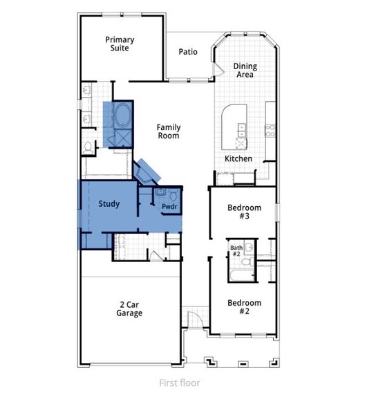 2D floor plan layout of this home in Pecan Square: 50ft. lots, Northlake, TX (Image 4).