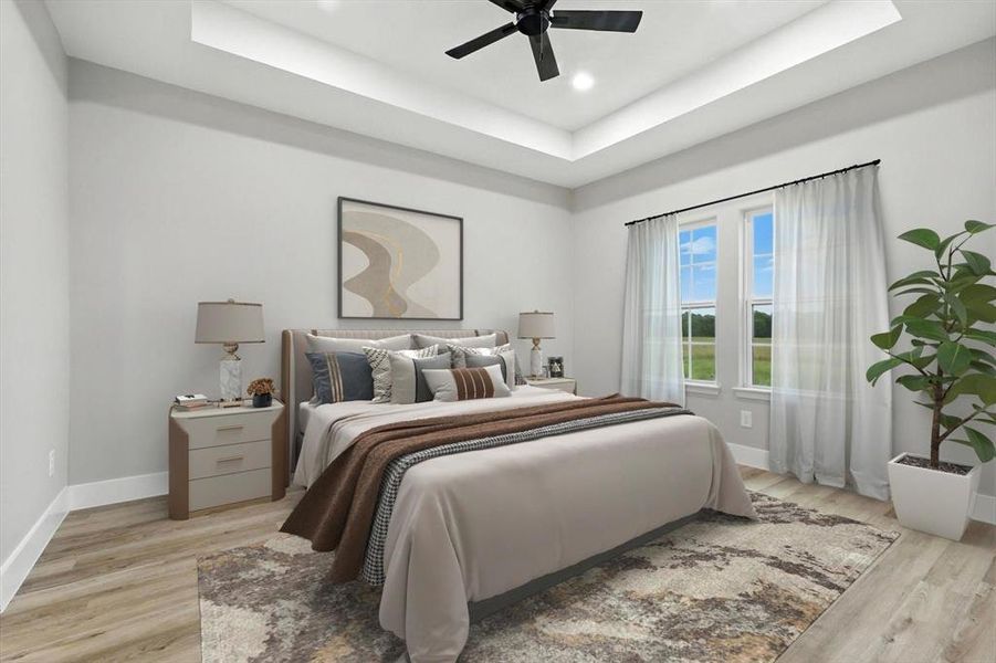 Virtually staged bedroom