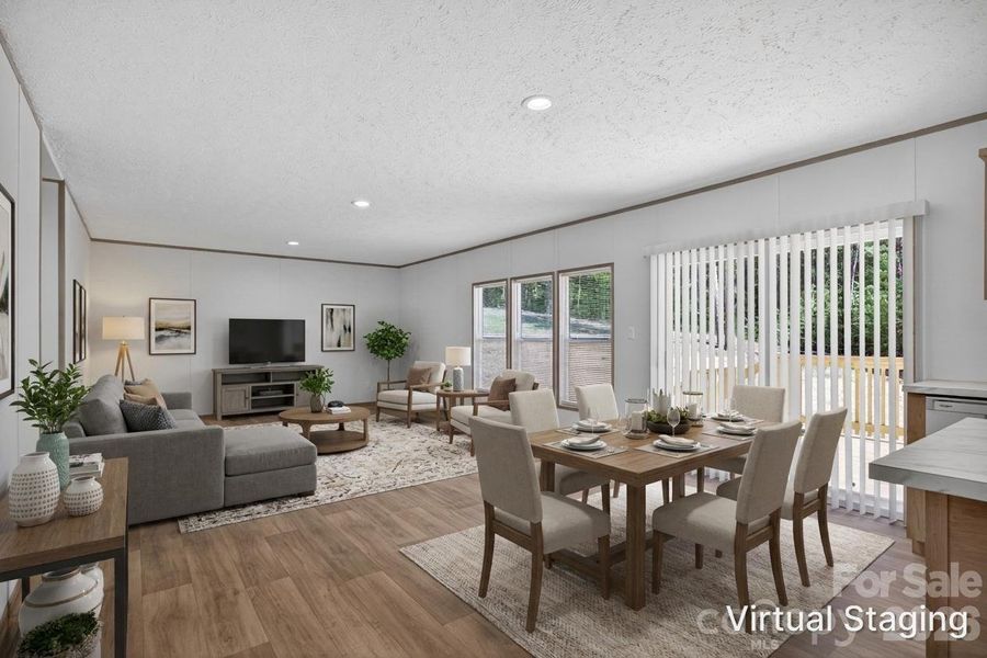 Dining area/Den virtually staged
