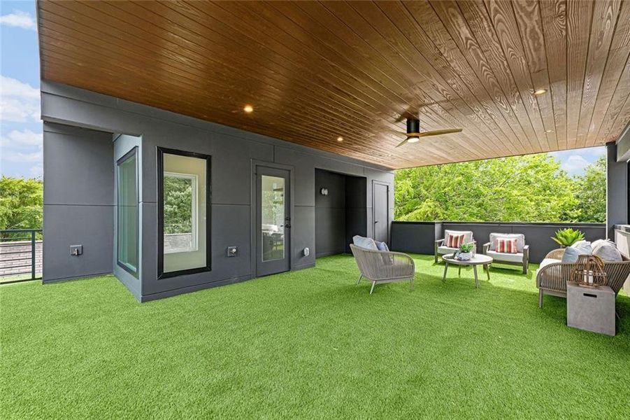 Exterior details and patio area of a home in , Atlanta (Image 28).