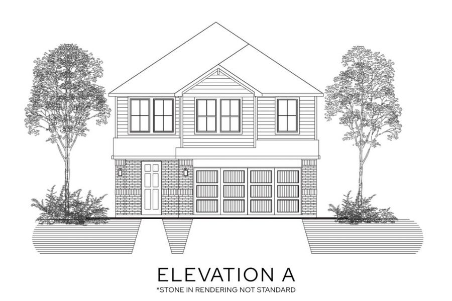 Representative rendering of the exterior for the The Stonegate by Lillian Custom Homes (Image 3).