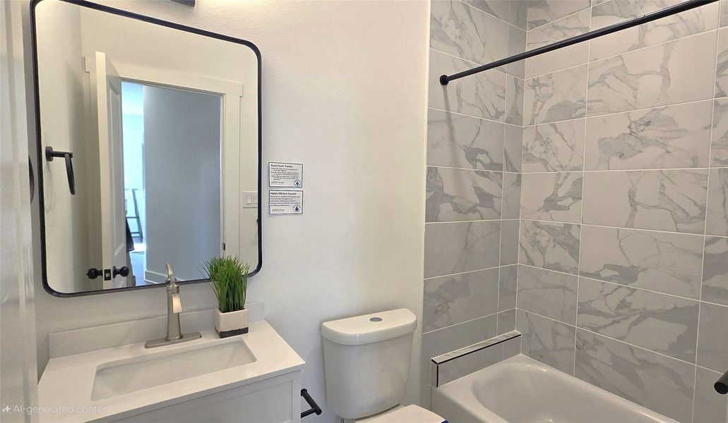 Bath feature large format 12x24 tiles. Bath feature large format 12x24 tiles.