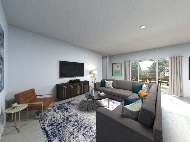 Furnished interior view inside a new home in The Grove at Stuart Crossing - Signature Series, Bartow (Image 5). Furnished interior view inside a new home in The Grove at Stuart Crossing - Signature Series, Bartow (Image 5).