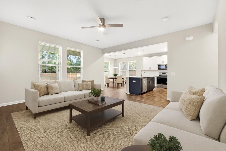 Furnished interior view inside a new home in Jasmine Point at Lakes of Cane Bay, Summerville (Image 9).