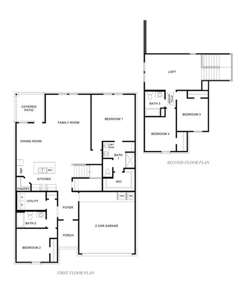 2D floor plan layout of this home in Somerset at Sinton, Sinton, TX (Image 4).