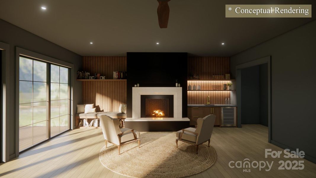 Furnished interior view inside a new home in , Lake Toxaway (Image 9).