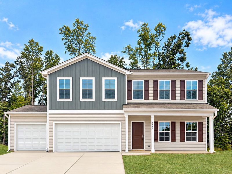 Front exterior of a new home in Stapleton, Clemmons, NC, highlighting curb appeal (Image 1). Front exterior of a new home in Stapleton, Clemmons, NC, highlighting curb appeal (Image 1).
