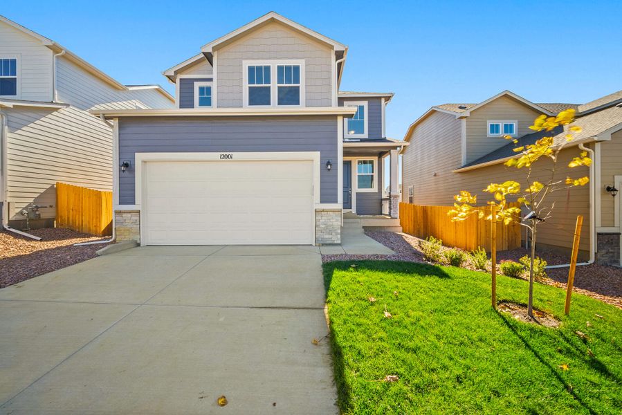 Exterior details and patio area of a home in Ridge at Lorson Ranch, Colorado Springs (Image 4). Exterior details and patio area of a home in Ridge at Lorson Ranch, Colorado Springs (Image 4).