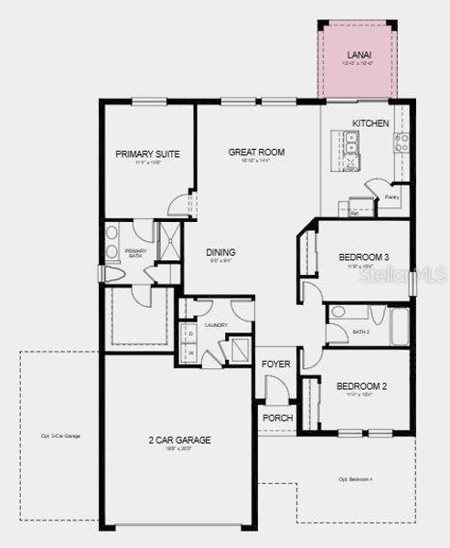 Structural options added include: a lanai.