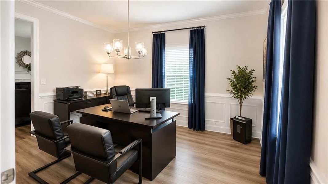 Furnished interior view inside a new home in Habersham Meadows, Demorest (Image 5). Furnished interior view inside a new home in Habersham Meadows, Demorest (Image 5).