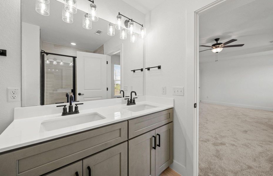 Furnished interior view inside a new home in Crosswinds, Kyle (Image 10). Furnished interior view inside a new home in Crosswinds, Kyle (Image 10).