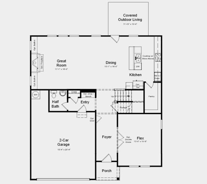 2D floor plan layout for the Ingram by Taylor Morrison in Dreycott, Lawrenceville, GA (Image 3).