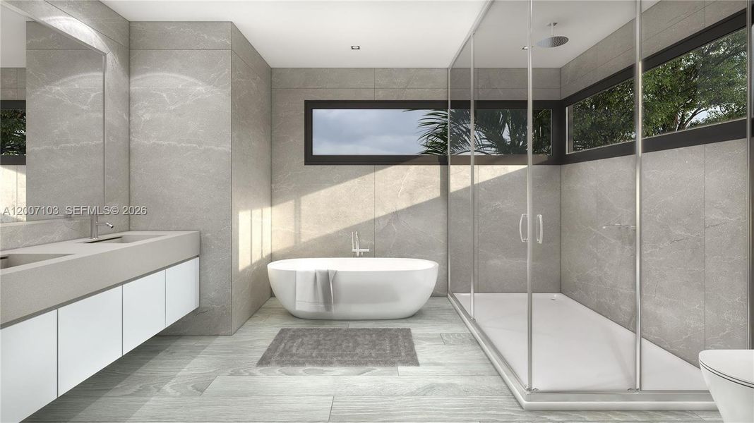 Furnished interior view inside a new home in , Miami (Image 10).