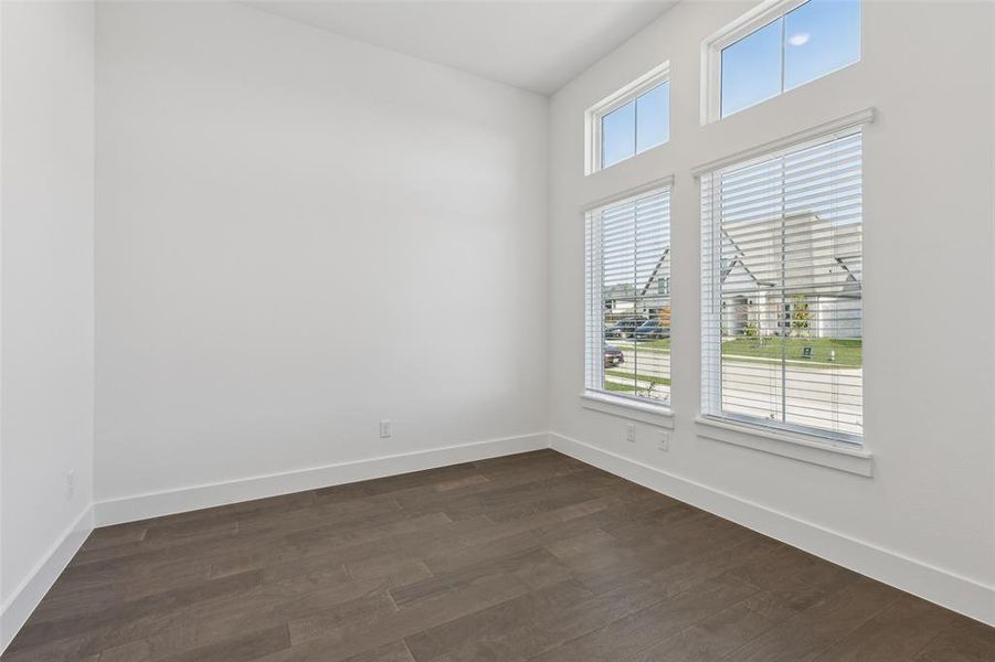 The professional working from home will enjoy the privacy this beautiful home office provides. The professional working from home will enjoy the privacy this beautiful home office provides.