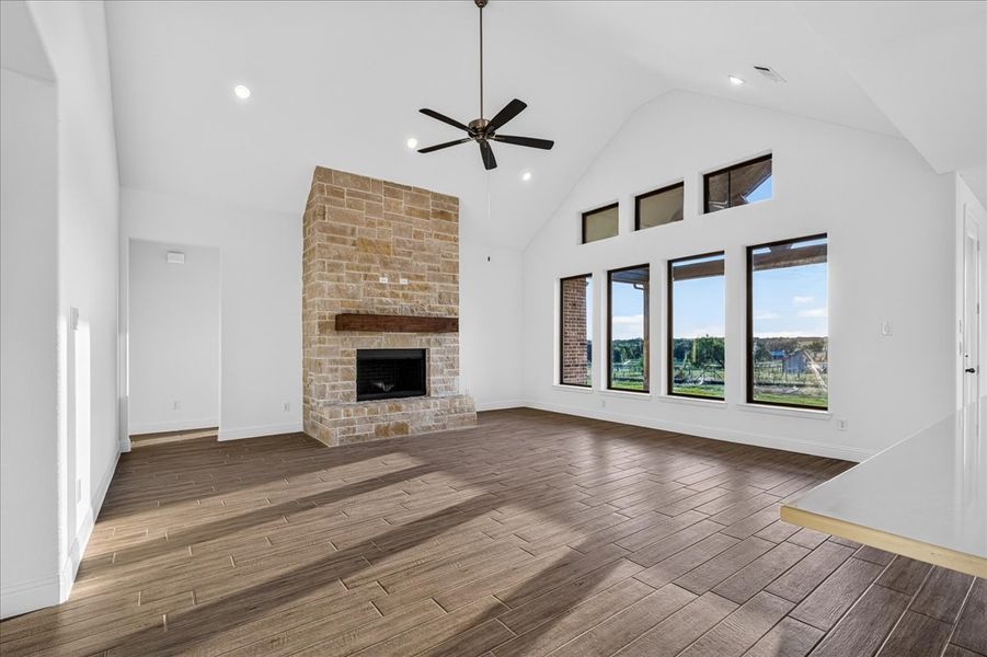 Doug Parr Homes | Open-Concept Family Room with Fireplace