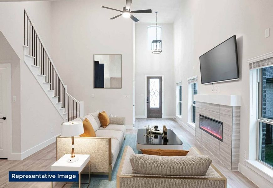 Representative furnished interior of a home built from the Wise F by First Texas Homes in The Villages of Hurricane Creek, Anna (Image 6).