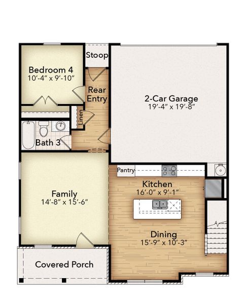 First Floor w/ 4th Bed