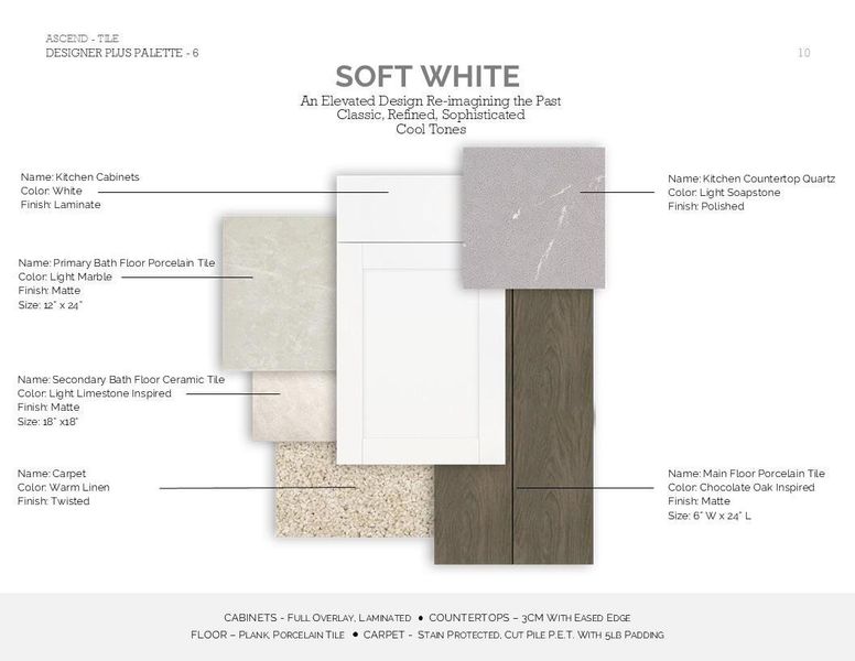 Loft Look Palette 6 Selection Sheet (*Artist rendering used for illustration purposes only.)