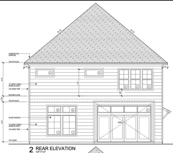 Projected rear elevation of 404 Columbia Street.