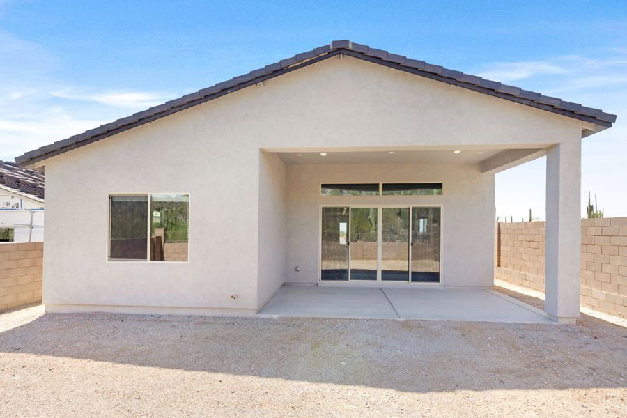 Exterior details and patio area of a home in Saguaro Reserve II, Marana (Image 3).