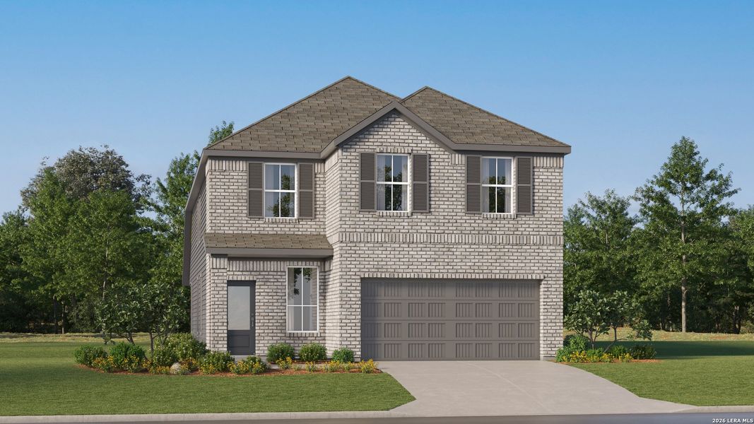 Front exterior of a new home in Grace Valley, Marion, TX, highlighting curb appeal (Image 25).