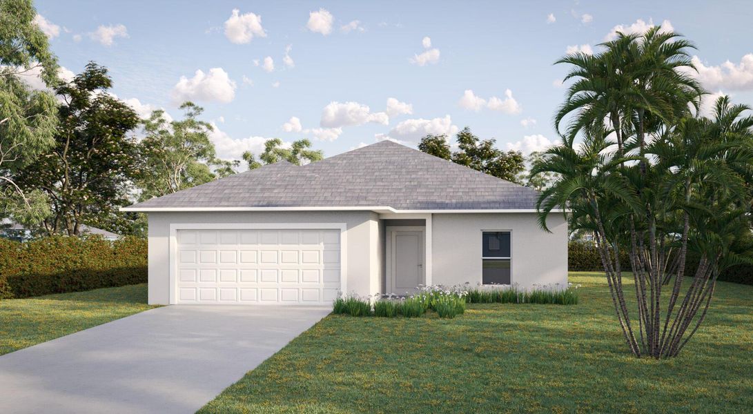 Front exterior of a new home in , Vero Beach, FL, highlighting curb appeal (Image 1).