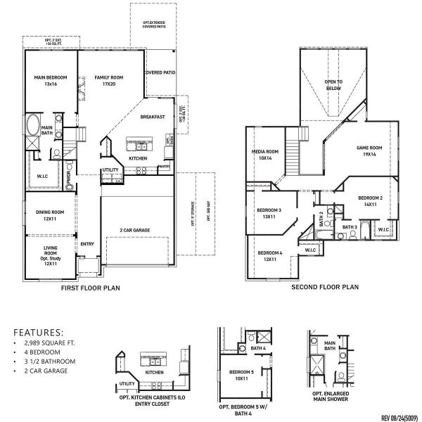 2D floor plan layout of this home in The Highlands 50', Porter, TX (Image 3). 2D floor plan layout of this home in The Highlands 50', Porter, TX (Image 3).