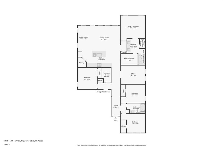 2D floor plan layout of this home in Clayton Ranch, Copperas Cove, TX (Image 4).