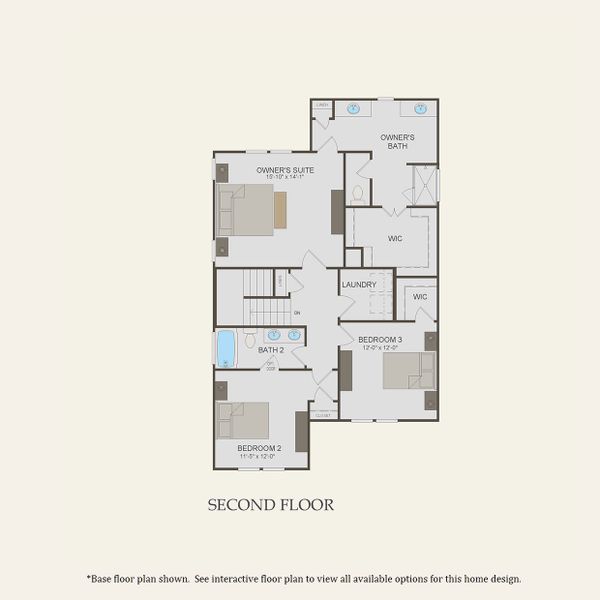 2D floor plan layout for the Violet by Pulte Homes in Heartwood, Richmond Hill, GA (Image 5).