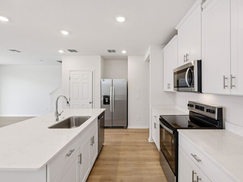 Furnished interior view inside a new home in The Meadow at Crossprairie Townes, St. Cloud (Image 4). Furnished interior view inside a new home in The Meadow at Crossprairie Townes, St. Cloud (Image 4).