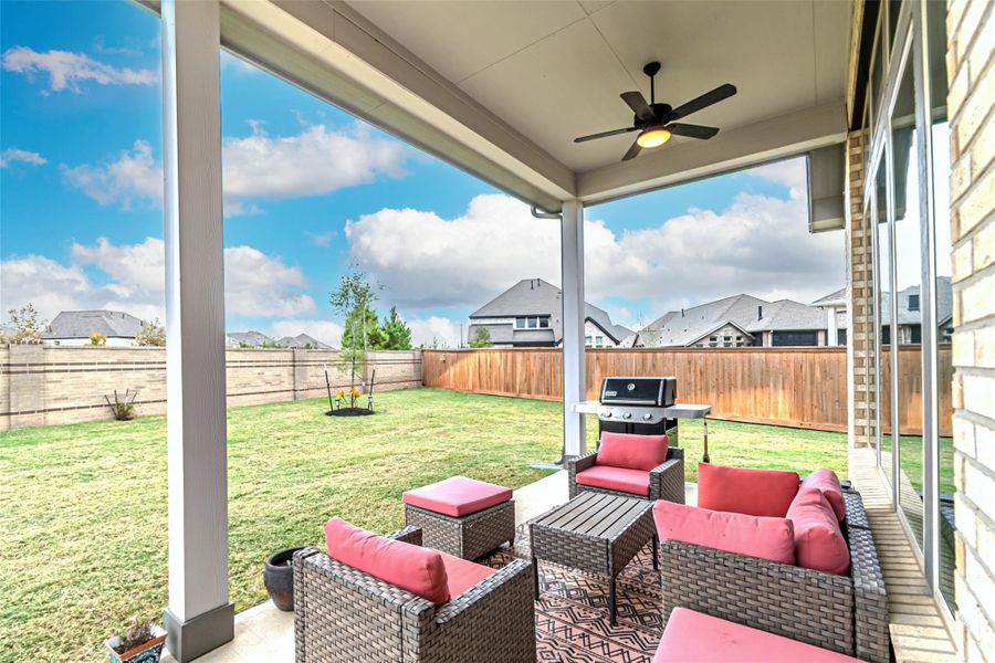 Exterior details and patio area of a home in Bridgeland: Heritage Collection, Cypress (Image 4). Exterior details and patio area of a home in Bridgeland: Heritage Collection, Cypress (Image 4).