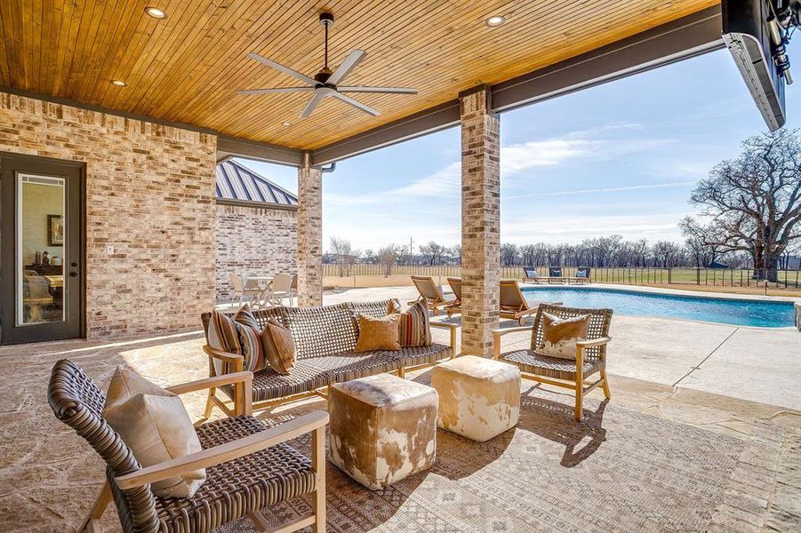 Exterior details and patio area of a home in Santana Ridge, Weatherford (Image 3). Exterior details and patio area of a home in Santana Ridge, Weatherford (Image 3).