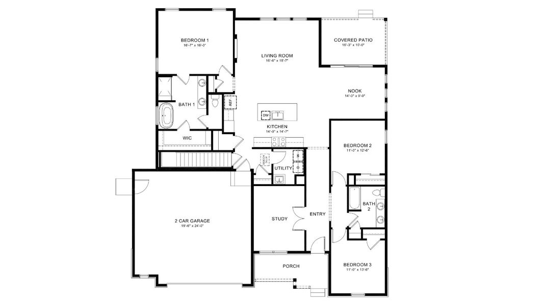 2D floor plan layout for the Grover by D.R. Horton in Vantage, Berthoud, CO (Image 3). 2D floor plan layout for the Grover by D.R. Horton in Vantage, Berthoud, CO (Image 3).