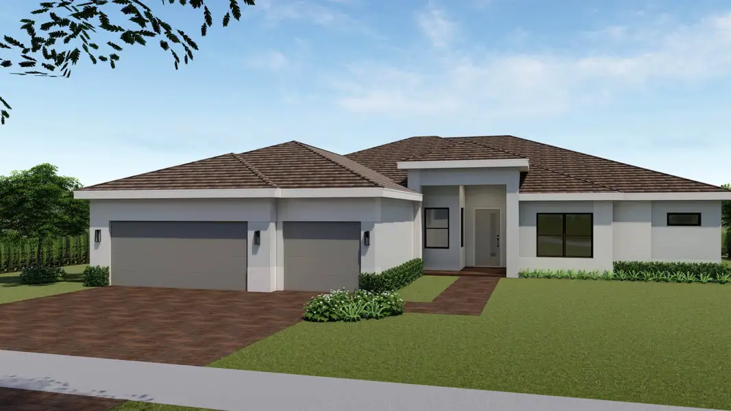 Representative exterior photo of a completed home built from the Bellister by D.R. Horton in Aspen Estates, Homestead, FL (Image 6). Representative exterior photo of a completed home built from the Bellister by D.R. Horton in Aspen Estates, Homestead, FL (Image 6).