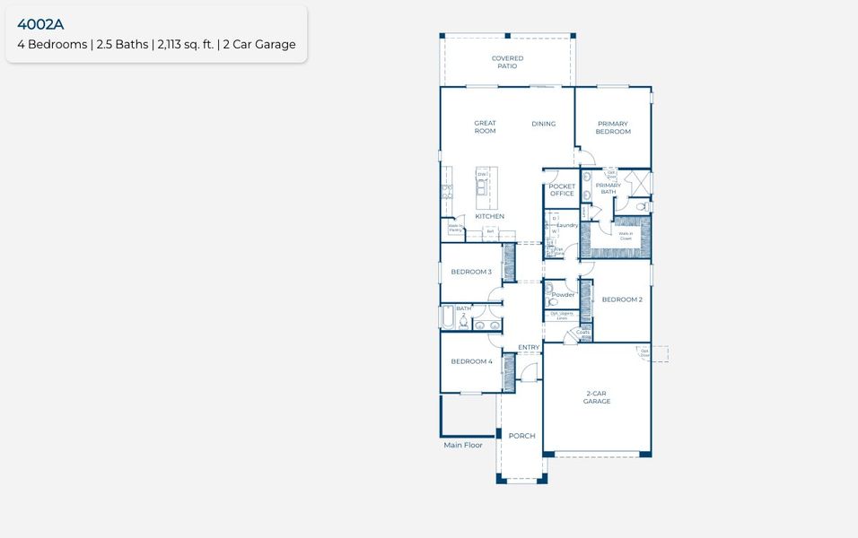 2D floor plan layout of this home in The Estates at North Creek, Queen Creek, AZ (Image 5). 2D floor plan layout of this home in The Estates at North Creek, Queen Creek, AZ (Image 5).