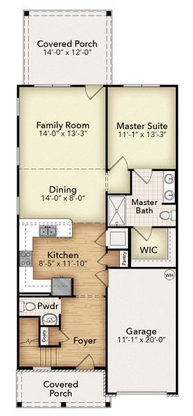 1st Floor with Covered Porch Option