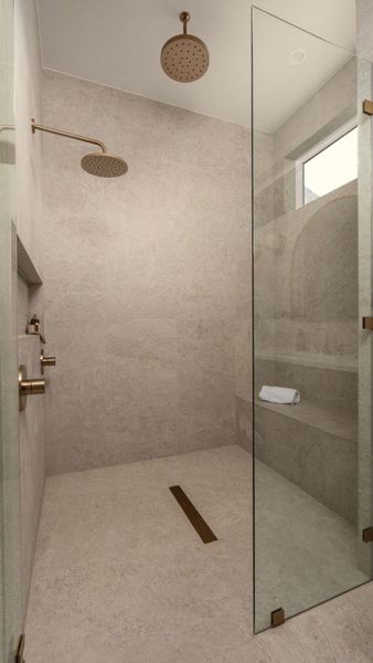 A well-appointed shower space showcases sleek glass enclosures and modern fixtures. A well-appointed shower space showcases sleek glass enclosures and modern fixtures.