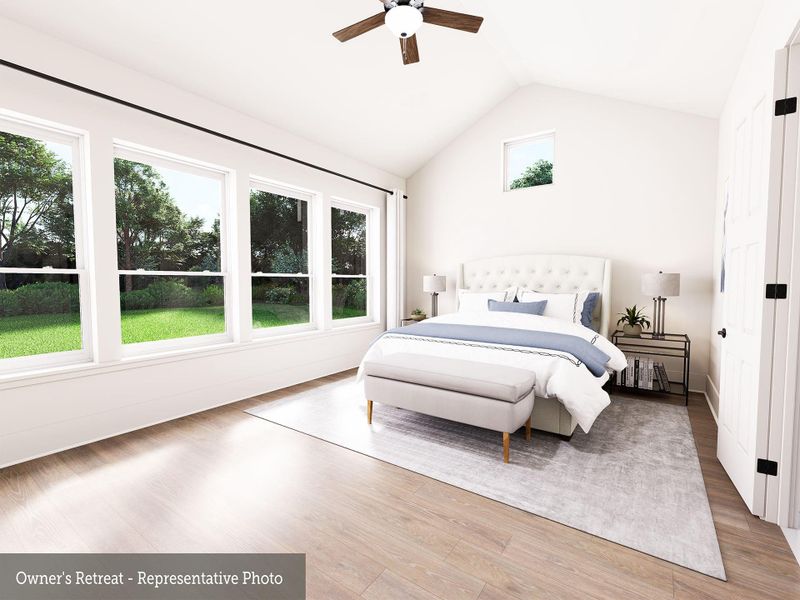 EXAMPLE PHOTO: Bathed in sunlight this large Master suite offers lots of windows and a cathedral ceiling! Low maintenance laminate floors as well! EXAMPLE PHOTO: Bathed in sunlight this large Master suite offers lots of windows and a cathedral ceiling! Low maintenance laminate floors as well!