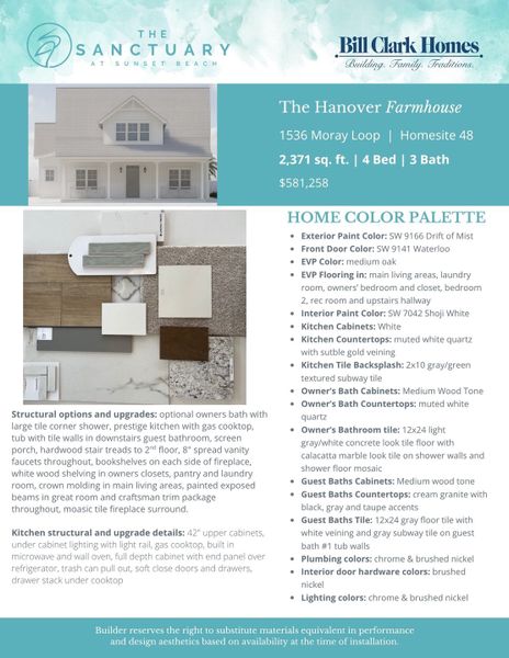 2D floor plan layout of this home in The Sanctuary at Sunset Beach, Sunset Beach, NC (Image 3).