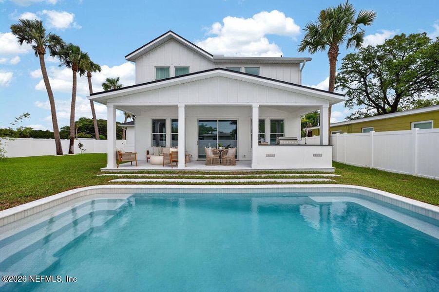 Exterior details and patio area of a home in , Neptune Beach (Image 22). Exterior details and patio area of a home in , Neptune Beach (Image 22).