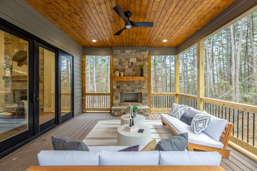 Exterior details and patio area of a home in River Gorge Ranch, Guild (Image 43).