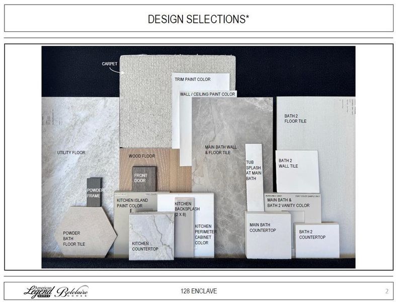 Representative photo of design selections for 128 Enclave