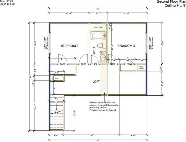 2D floor plan layout of this home in New Prospect Haven, Inman, SC (Image 3).