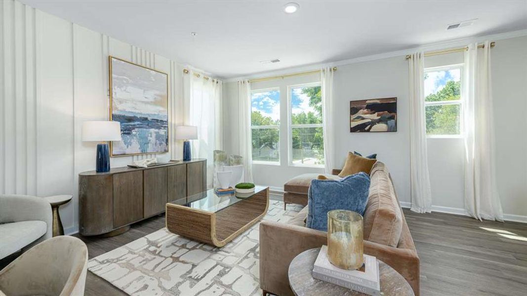 Furnished interior view inside a new home in Townes at Asbury, Hapeville (Image 15).