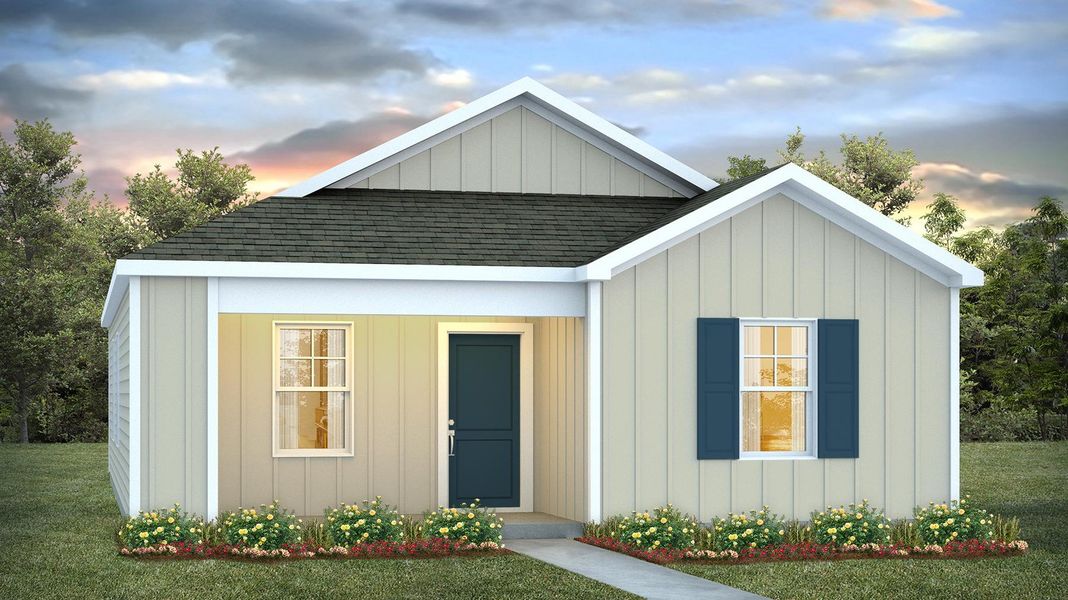 Representative exterior photo of a completed home built from the Lewis by D.R. Horton in The Park at Wilkinson, Orangeburg, SC (Image 4).