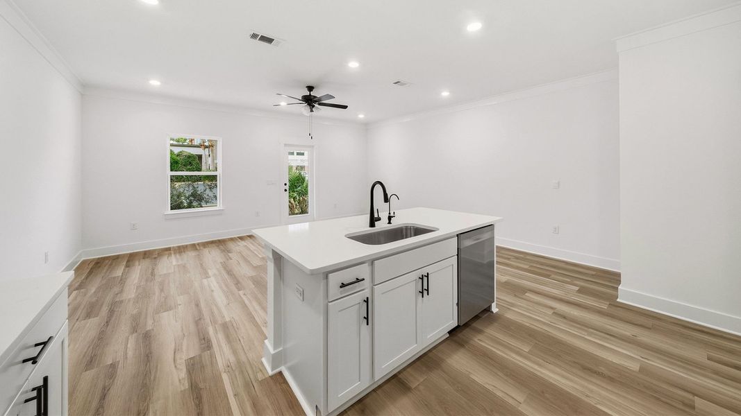 Furnished interior view inside a new home in Palm Street Townhomes, Destin (Image 6).