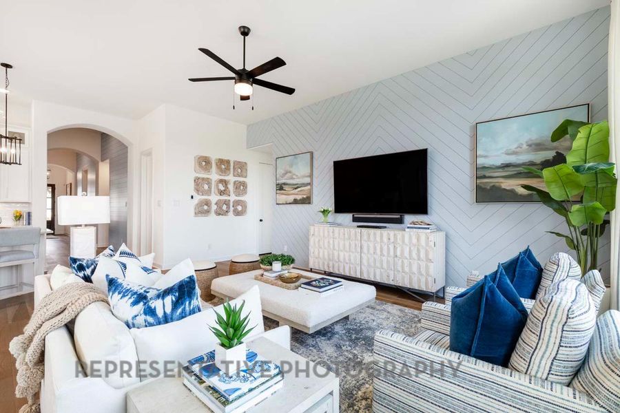 Furnished interior view inside a new home in Lariat: 50ft. lots, Liberty Hill (Image 17). Furnished interior view inside a new home in Lariat: 50ft. lots, Liberty Hill (Image 17).