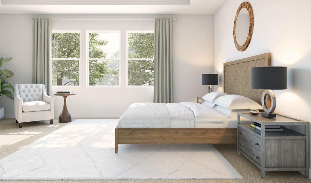 Secluded primary suite (*Artist rendering used for illustration purposes only.)