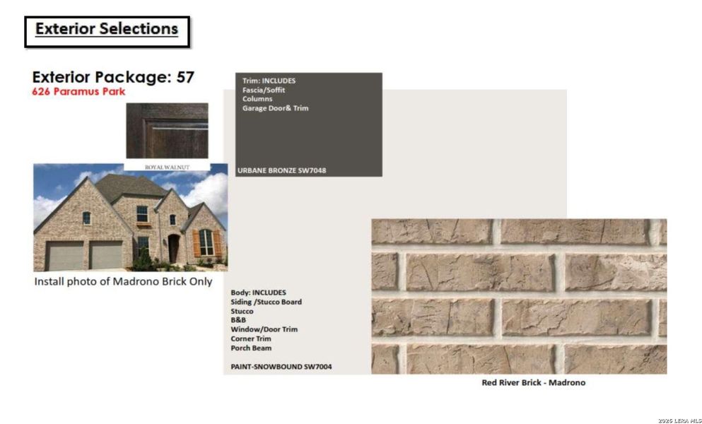 Sample of building materials used in homes in Buffalo Crossing, Cibolo (Image 7). Sample of building materials used in homes in Buffalo Crossing, Cibolo (Image 7).
